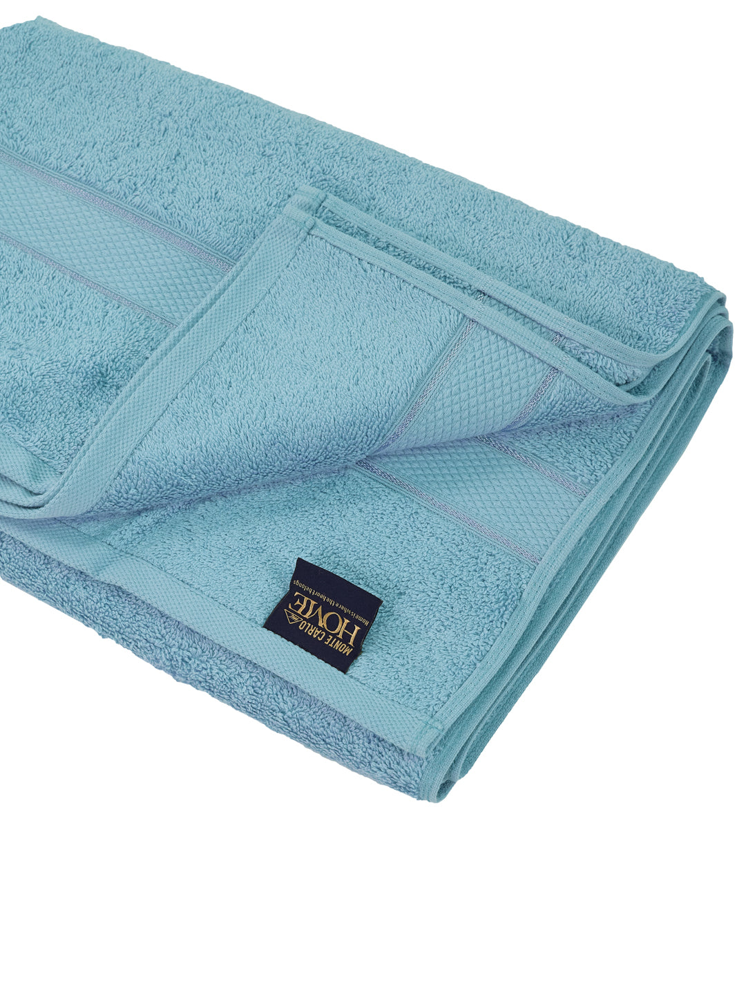 Premium Sky Blue 100% Cotton Solid 525 GSM Bath Towel Iris 1 Pc Pvc Pack