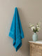 Premium Vivid Blue 100% Cotton Solid 525 GSM Bath Towel Iris 1 Pc Pvc Pack