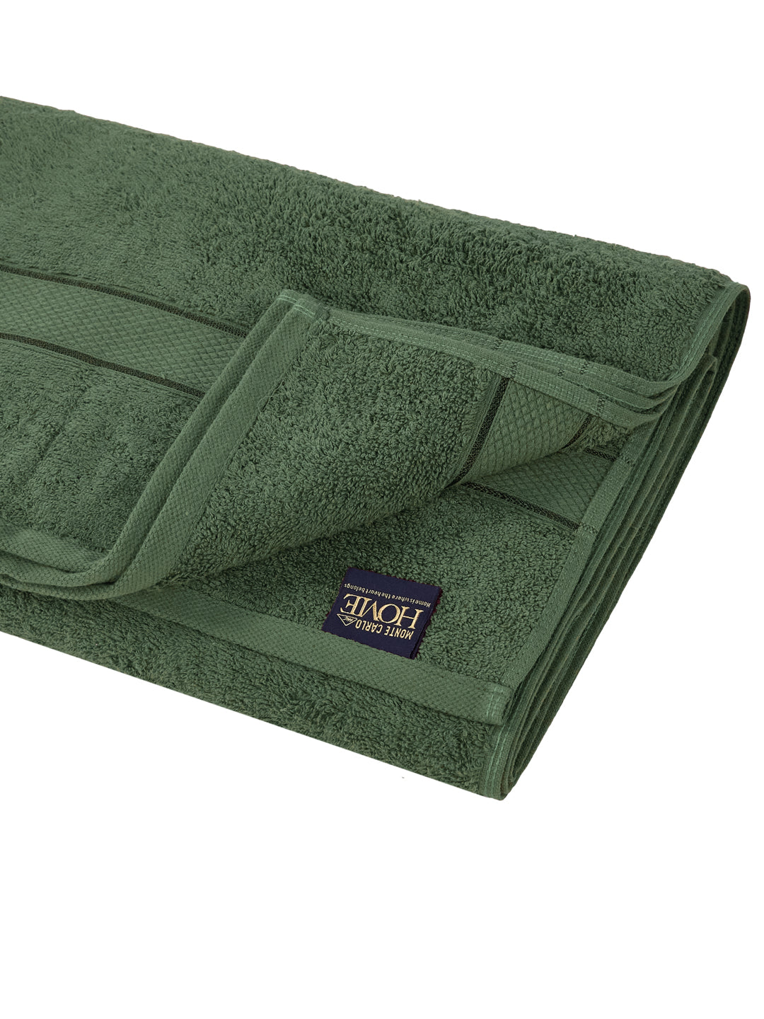 Premium Green 100% Cotton Solid 525 GSM Bath Towel Iris 1 Pc Pvc Pack