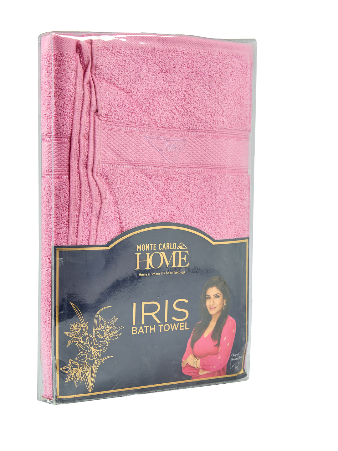 Premium Prism Pink 100% Cotton Solid 525 GSM Bath Towel Iris 1 Pc Pvc Pack