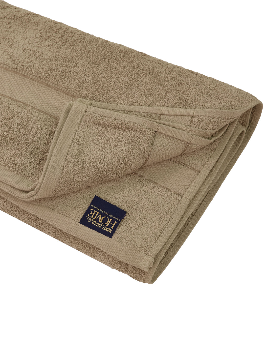 Premium Beige 100% Cotton Solid 525 GSM Bath Towel Iris 1 Pc Pvc Pack