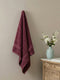 Premium Maroon 100% Cotton Solid 525 GSM Bath Towel Iris 1 Pc Pvc Pack