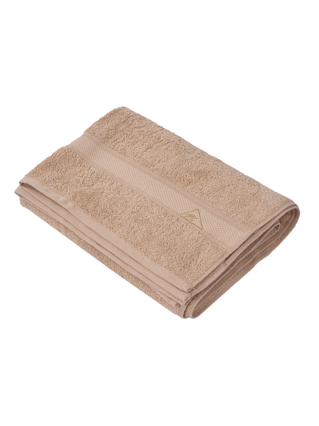 Premium Beige 100% Cotton Solid 525 GSM Bath Towel Iris 1 Pc Pvc Pack