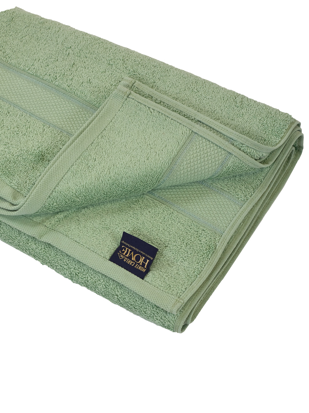 Premium Green 100% Cotton Solid 525 GSM Bath Towel Iris 1 Pc Pvc Pack