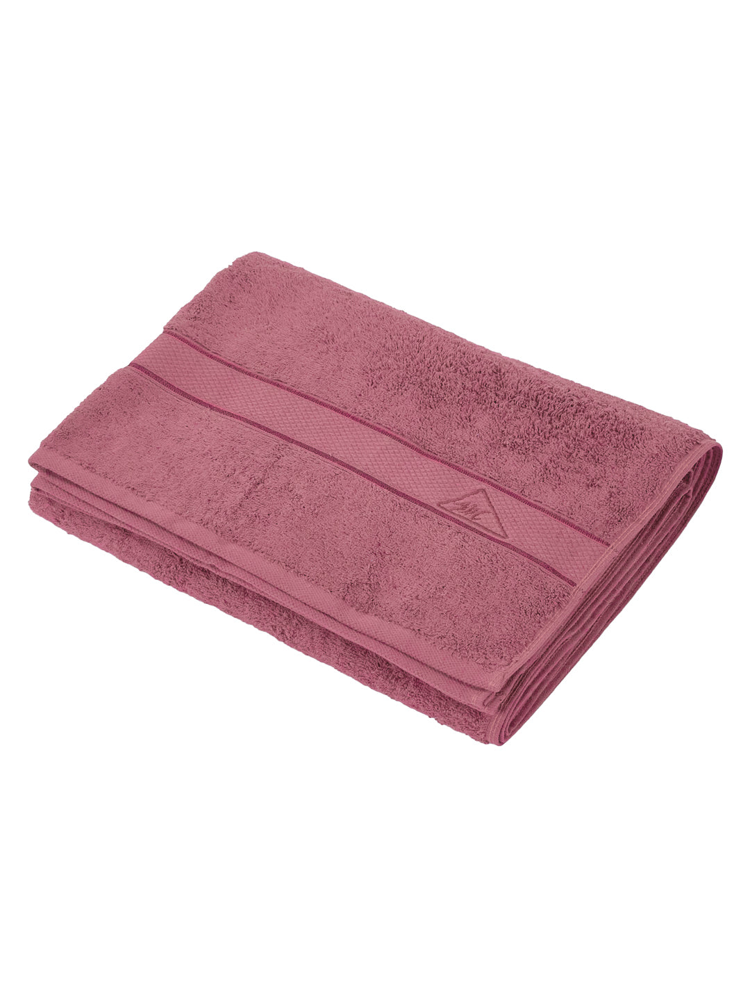 Premium Dusty Rose 100% Cotton Solid 525 GSM Bath Towel Iris 1 Pc Pvc Pack