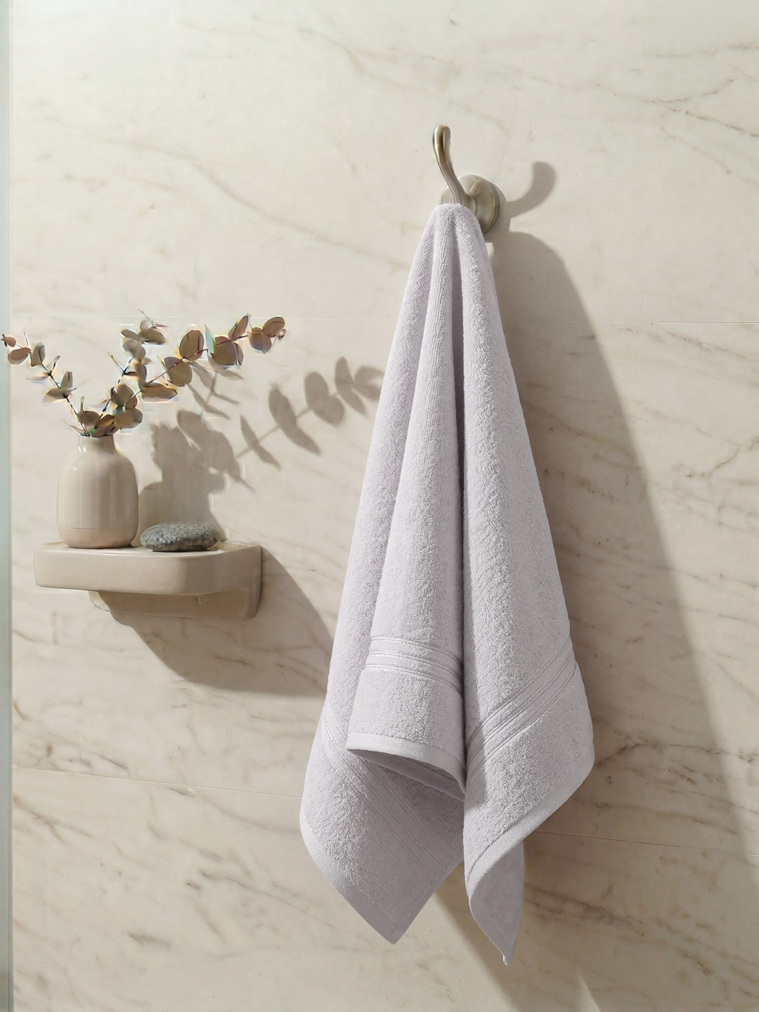 Essential White 100% Cotton Solid 400 GSM Bath Towel Jasper 1 Pc Pvc Pack