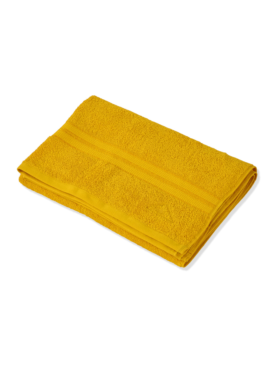 Essential Yellow 100% Cotton Solid 400 GSM Bath Towel Jasper 1 Pc Pvc Pack