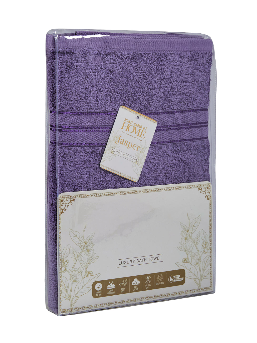 Essential Purple 100% Cotton Solid 400 GSM Bath Towel Jasper 1 Pc Pvc Pack