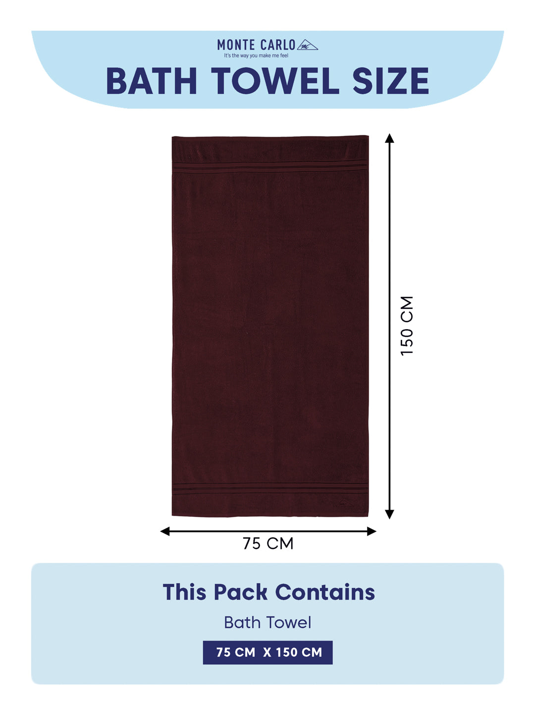 Essential Maroon 100% Cotton Solid 400 GSM Bath Towel Jasper 1 Pc Pvc Pack