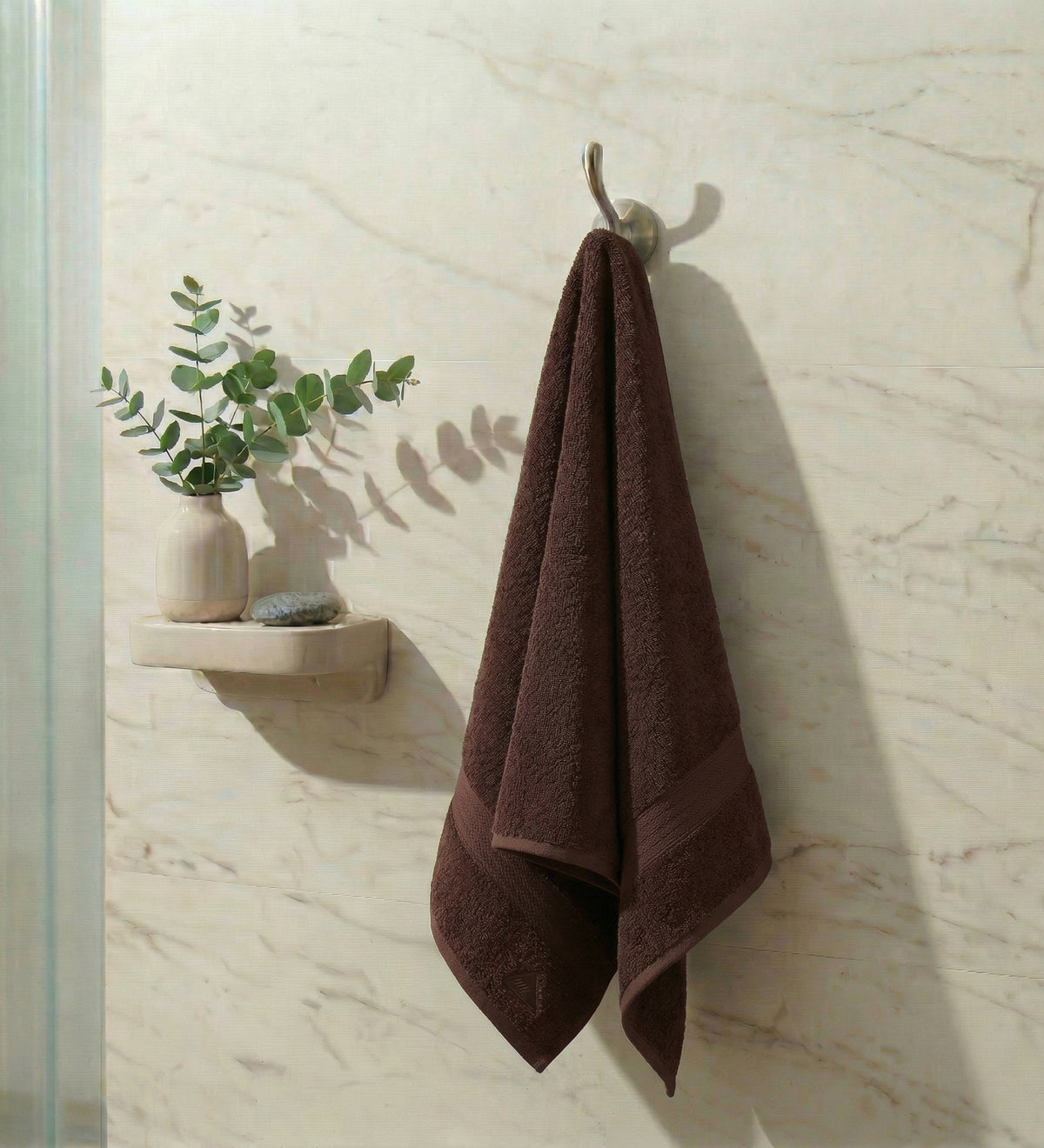 Brown Pure Cotton Solid 380 GSM Bath Towel 1 Piece (Jazz Collection)