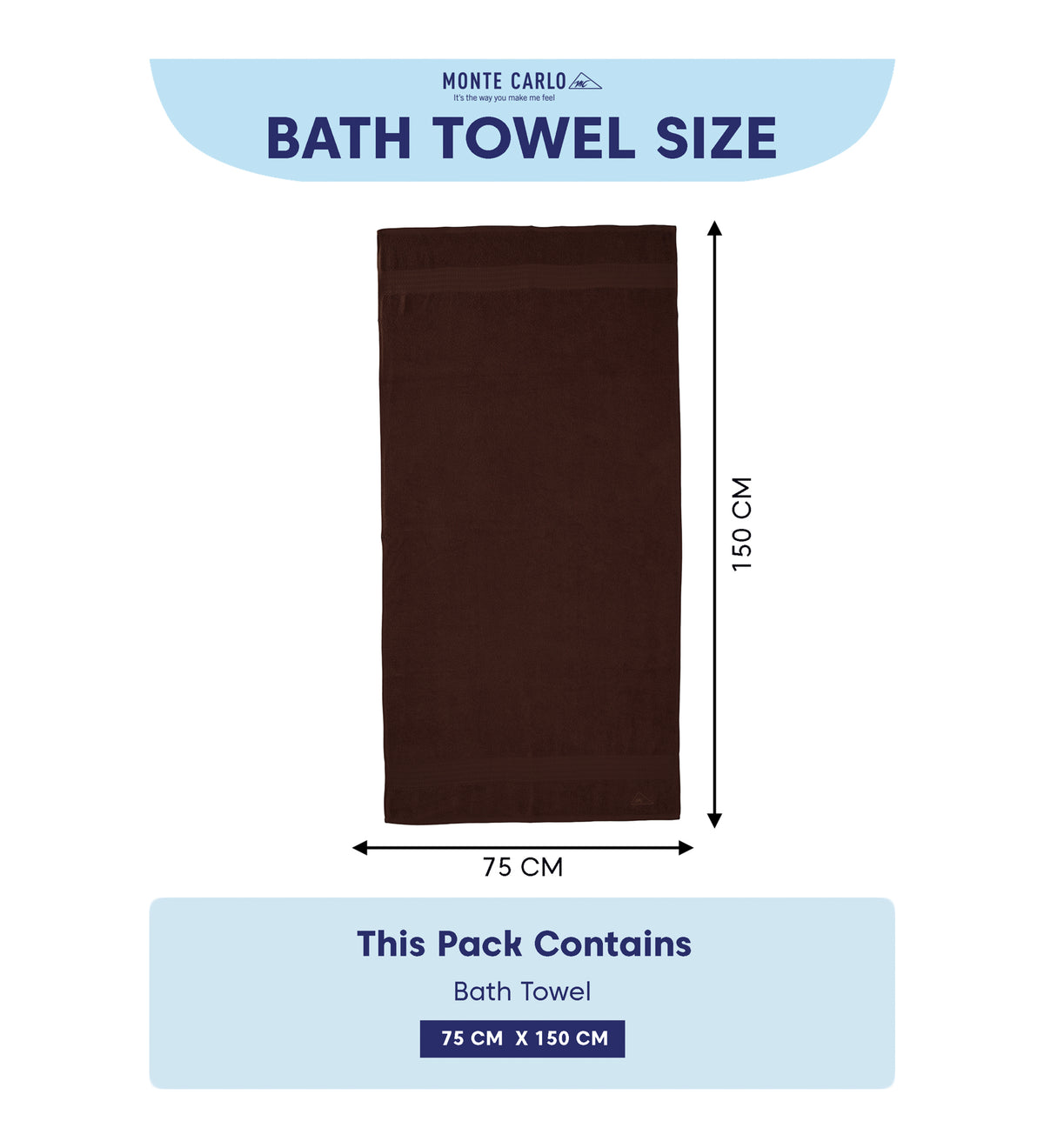 Brown Pure Cotton Solid 380 GSM Bath Towel 1 Piece (Jazz Collection)