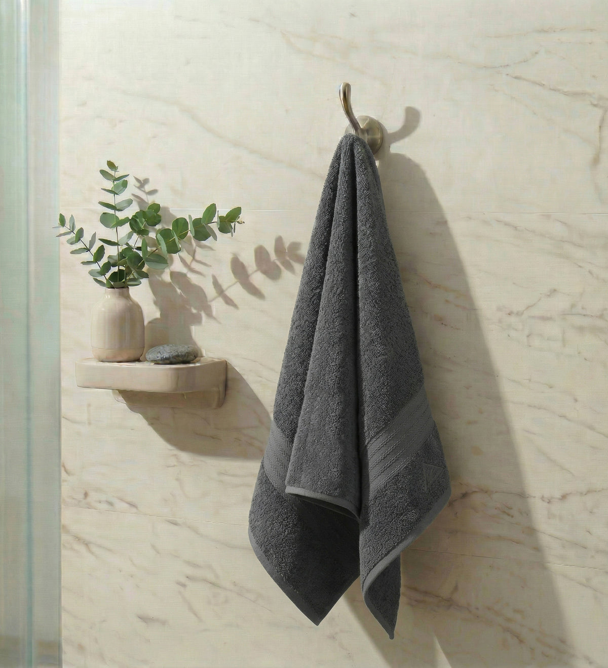 Grey Pure Cotton Solid 380 GSM Bath Towel 1 Piece (Jazz Collection)