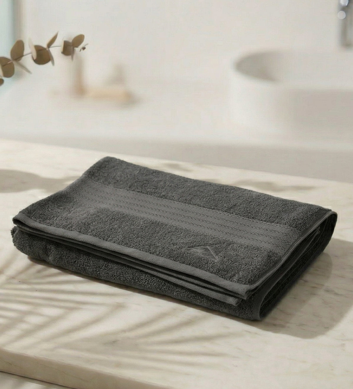Grey Pure Cotton Solid 380 GSM Bath Towel 1 Piece (Jazz Collection)