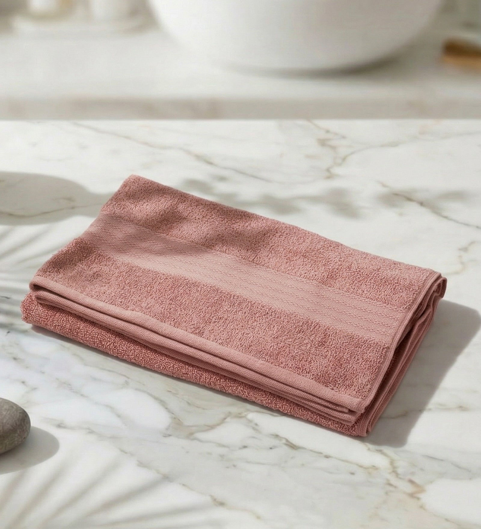 Quartz Pink Pure Cotton Solid 380 GSM Bath Towel 1 Piece (Jazz Collection)