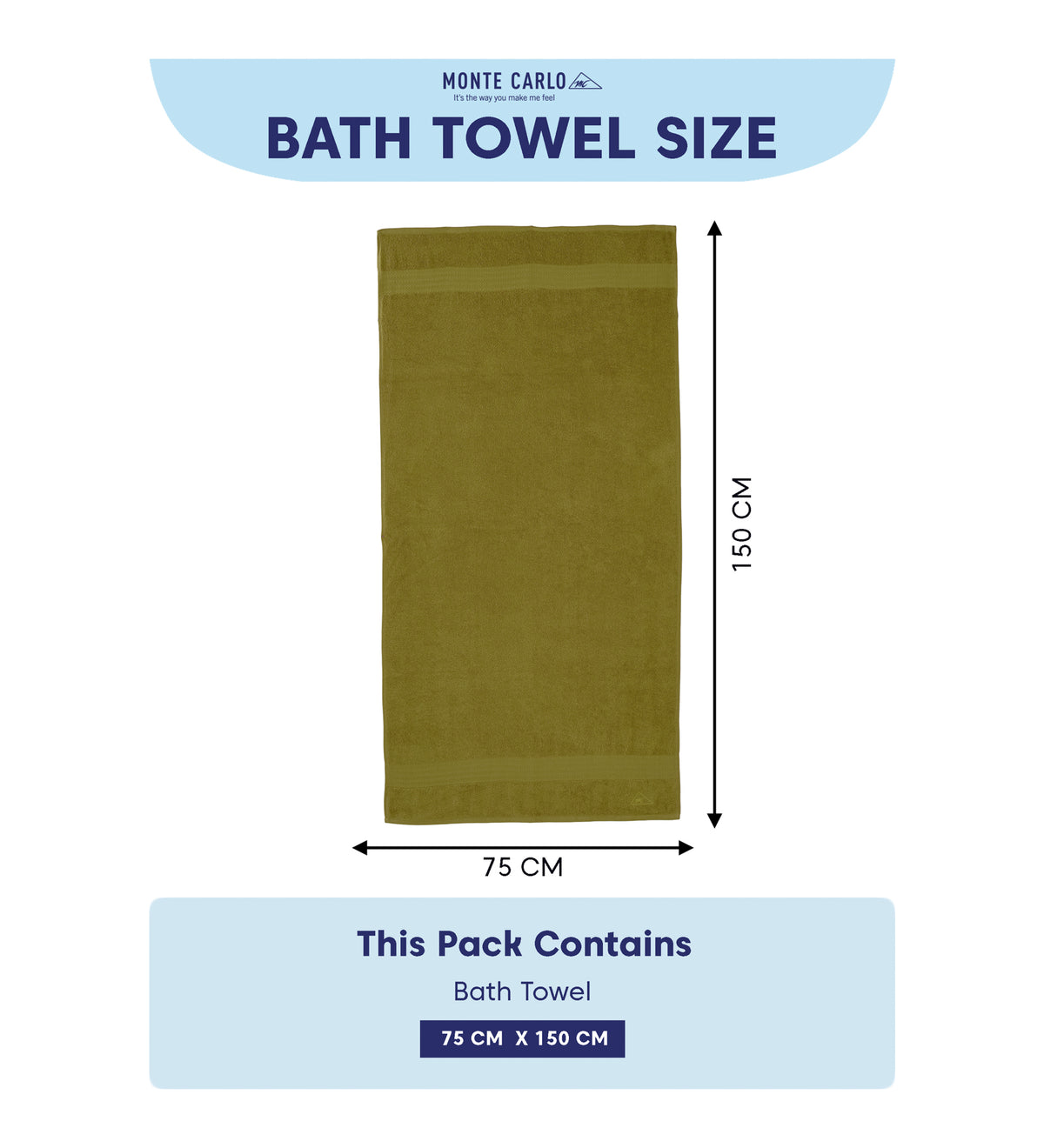 Olive Pure Cotton Solid 380 GSM Bath Towel 1 Piece (Jazz Collection)