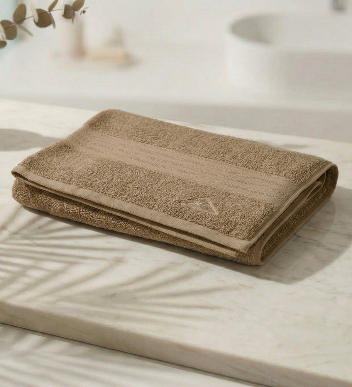 Beige Pure Cotton Solid 380 GSM Bath Towel 1 Piece (Jazz Collection)