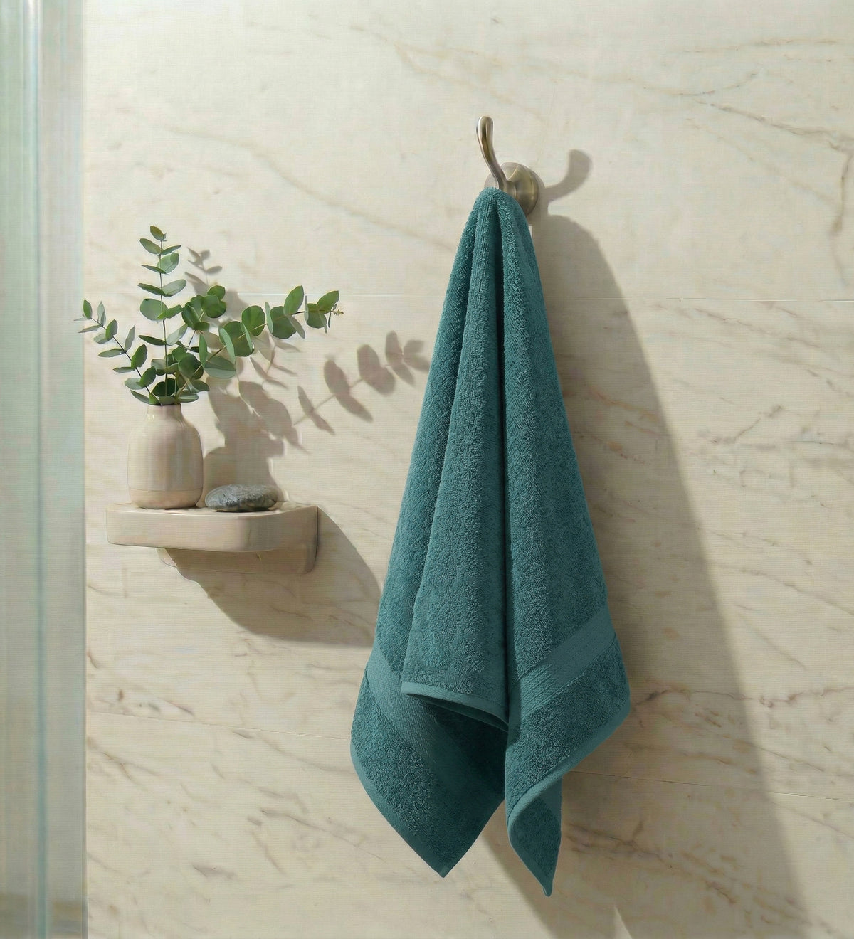 Turquoise Blue Pure Cotton Solid 380 GSM Bath Towel 1 Piece (Jazz Collection)