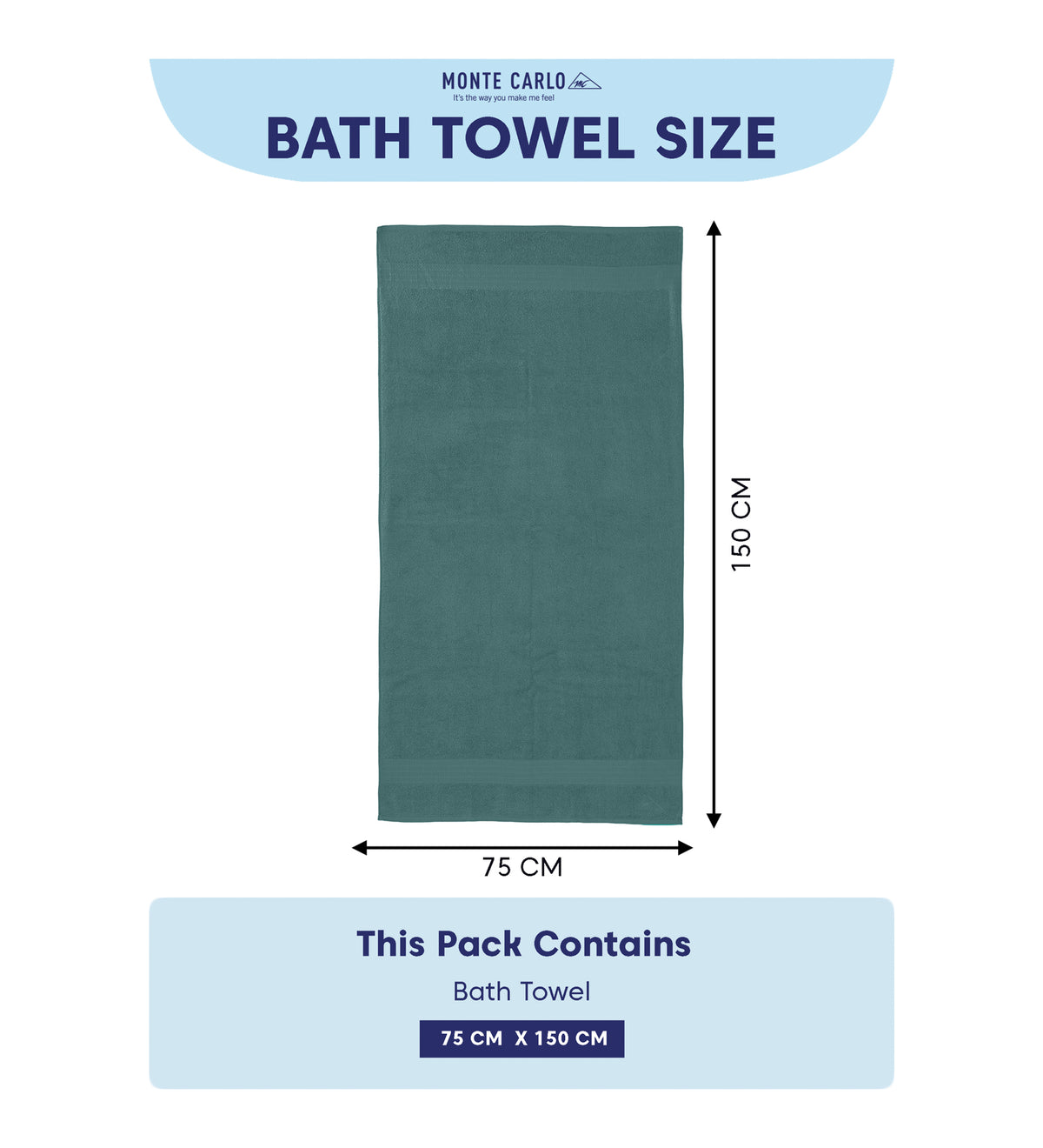 Turquoise Blue Pure Cotton Solid 380 GSM Bath Towel 1 Piece (Jazz Collection)
