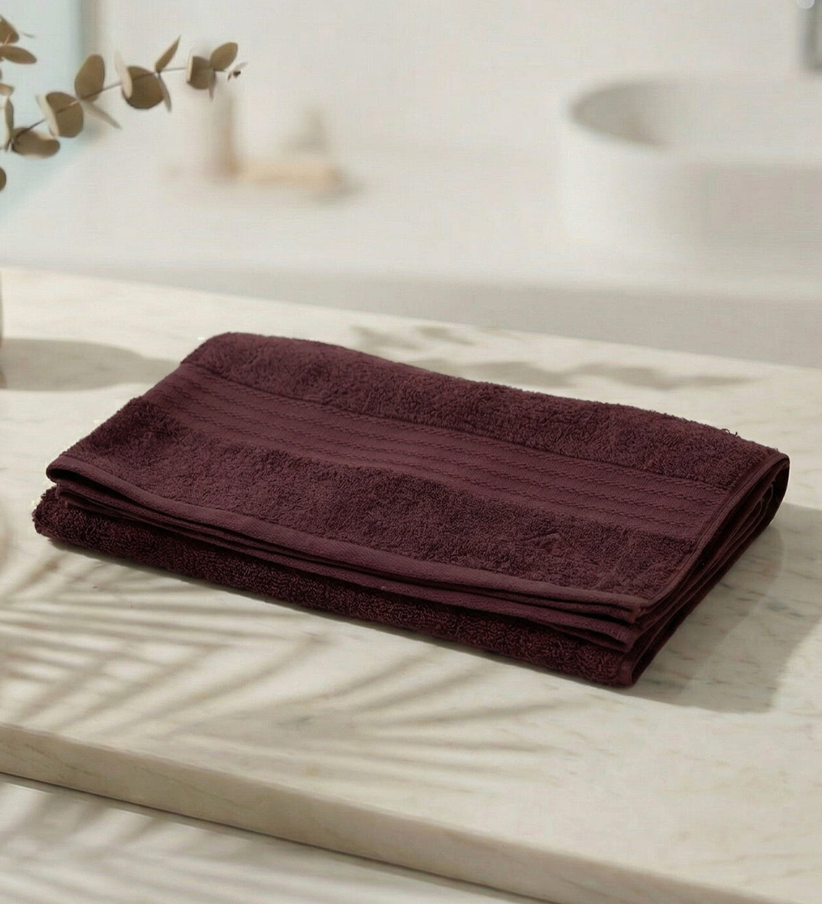 Maroon Pure Cotton Solid 380 GSM Bath Towel 1 Piece (Jazz Collection)