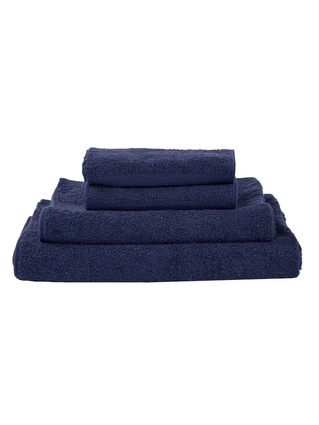 Insignia Blue 100% Cotton Solid 380 GSM Bath Towel Jazz 4 Pc Set Gifting Box Pack