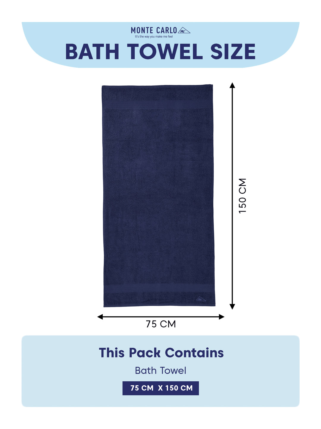 Insignia Blue 100% Cotton Solid 380 GSM Bath Towel Jazz 4 Pc Set Gifting Box Pack