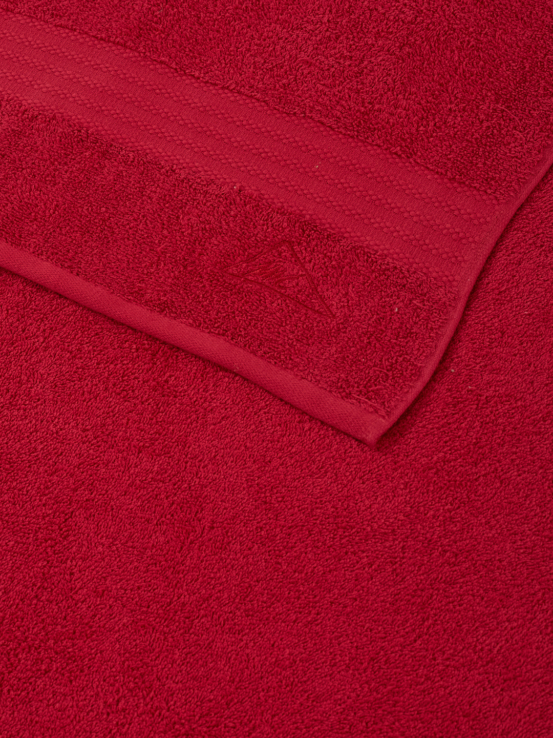 Rose Red 100% Cotton Solid 380 GSM Bath Towel Jazz 4 Pc Set Gifting Box Pack