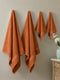 Orange 100% Cotton Solid 380 GSM Bath Towel Jazz 4 Pc Set Gifting Box Pack