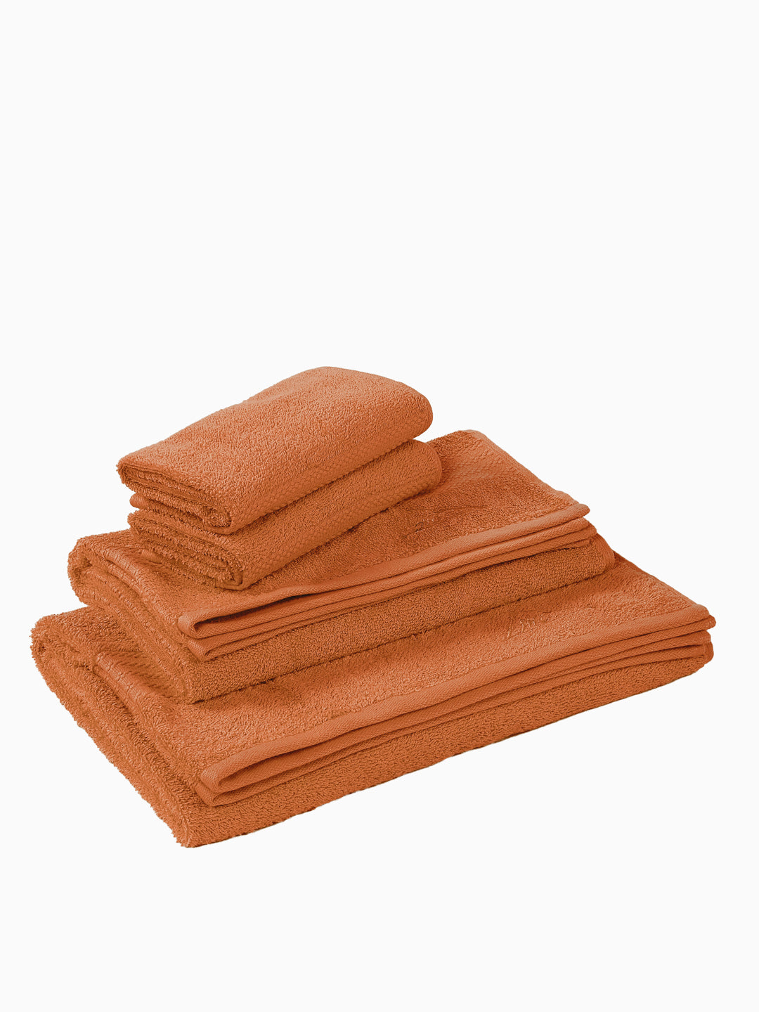 Orange 100% Cotton Solid 380 GSM Bath Towel Jazz 4 Pc Set Gifting Box Pack