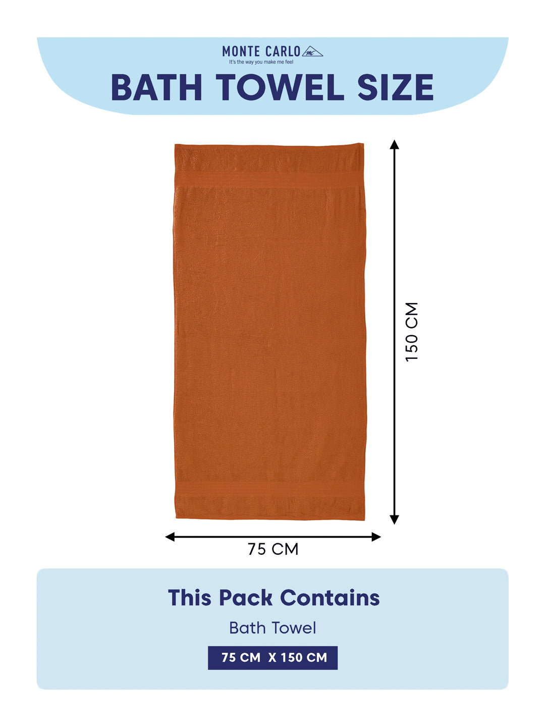 Orange 100% Cotton Solid 380 GSM Bath Towel Jazz 4 Pc Set Gifting Box Pack