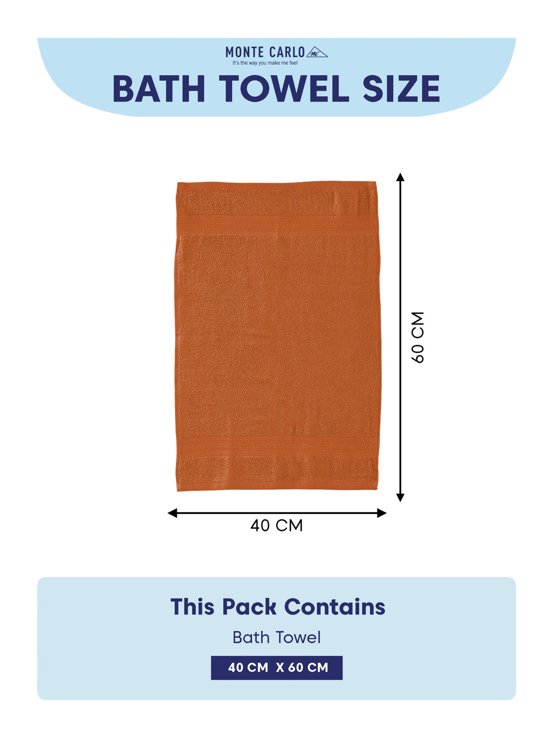Orange 100% Cotton Solid 380 GSM Bath Towel Jazz 4 Pc Set Gifting Box Pack