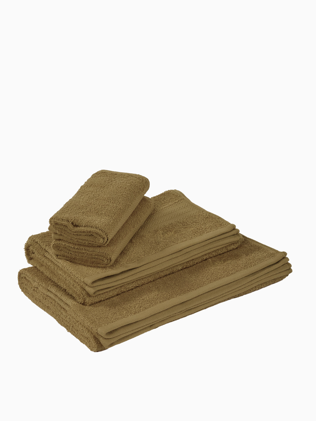Khaki 100% Cotton Solid 380 GSM Bath Towel Jazz 4 Pc Set Gifting Box Pack