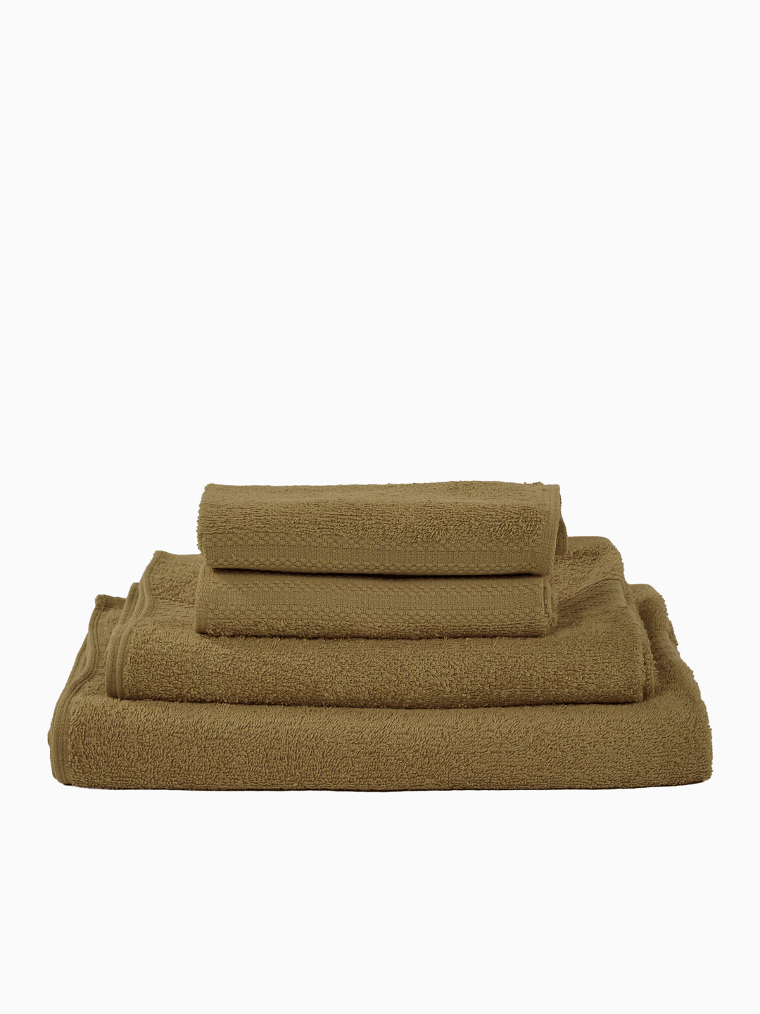 Khaki 100% Cotton Solid 380 GSM Bath Towel Jazz 4 Pc Set Gifting Box Pack