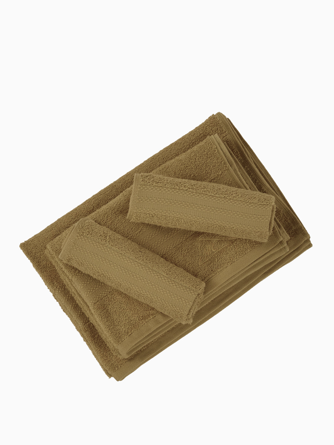 Khaki 100% Cotton Solid 380 GSM Bath Towel Jazz 4 Pc Set Gifting Box Pack