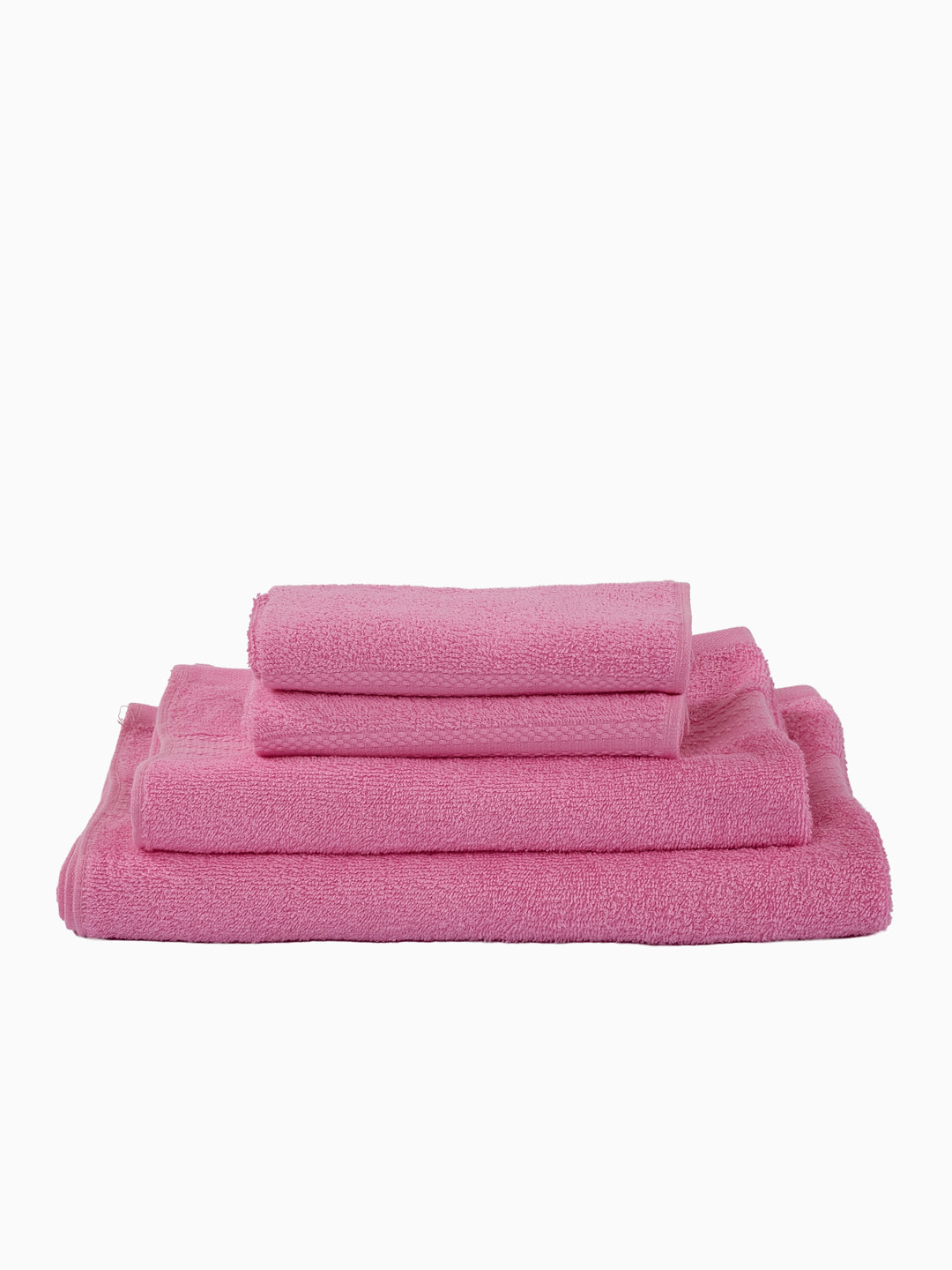 Pink 100% Cotton Solid 380 GSM Bath Towel Jazz 4 Pc Set Gifting Box Pack