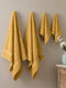 Mustard Yellow 100% Cotton Solid 380 GSM Bath Towel Jazz 4 Pc Set Gifting Box Pack