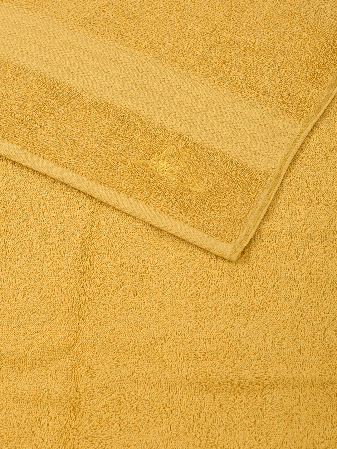 Mustard Yellow 100% Cotton Solid 380 GSM Bath Towel Jazz 4 Pc Set Gifting Box Pack