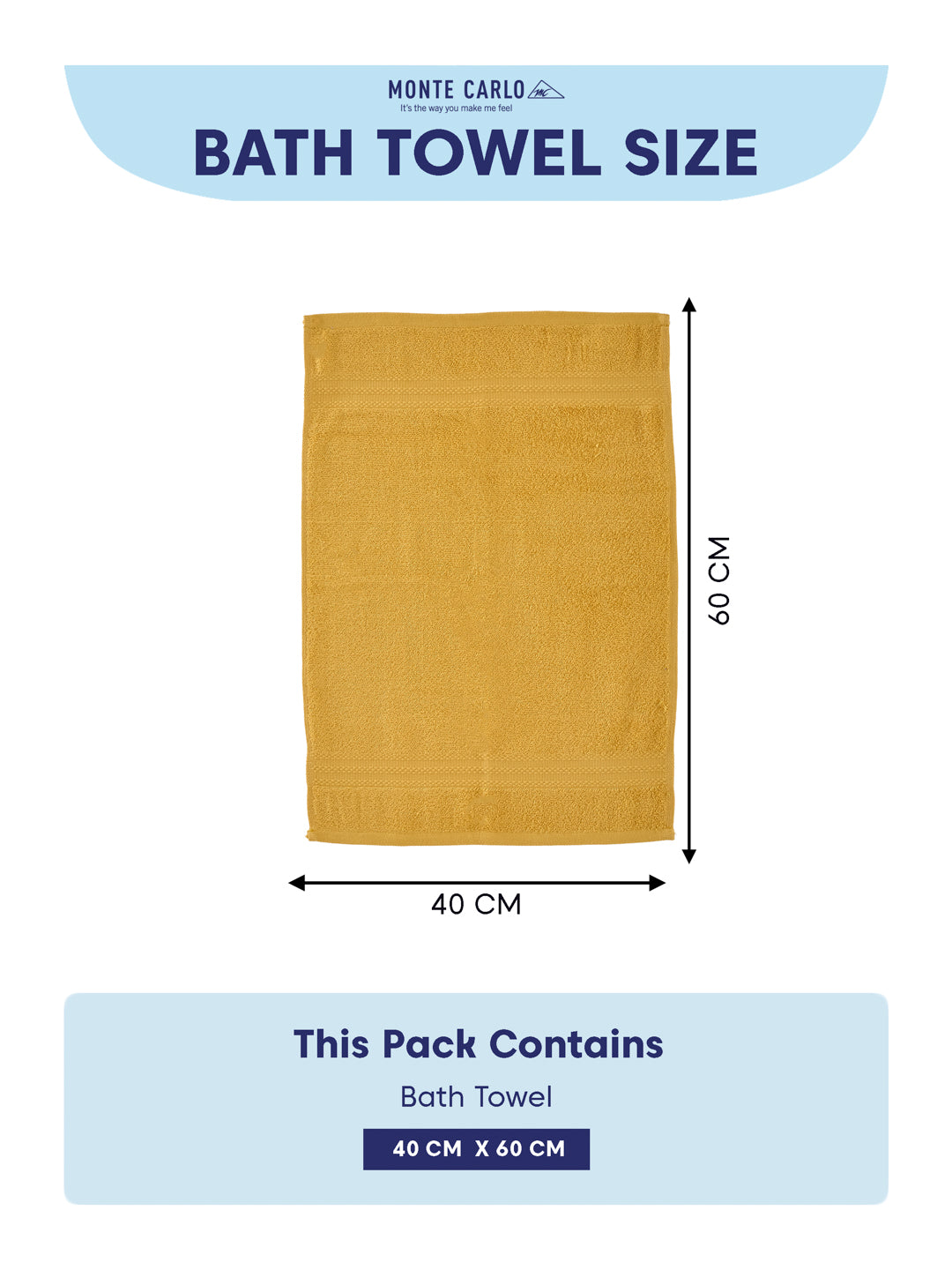 Mustard Yellow 100% Cotton Solid 380 GSM Bath Towel Jazz 4 Pc Set Gifting Box Pack