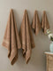 Beige 100% Cotton Solid 380 GSM Bath Towel Jazz 4 Pc Set Gifting Box Pack