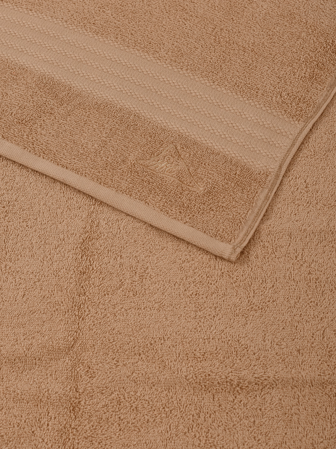 Beige 100% Cotton Solid 380 GSM Bath Towel Jazz 4 Pc Set Gifting Box Pack