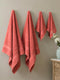 Peach Pink 100% Cotton Solid 380 GSM Bath Towel Jazz 4 Pc Set Gifting Box Pack