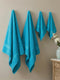 Peacock Blue 100% Cotton Solid 380 GSM Bath Towel Jazz 4 Pc Set Gifting Box Pack