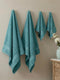 Blue 100% Cotton Solid 380 GSM Bath Towel Jazz 4 Pc Set Gifting Box Pack