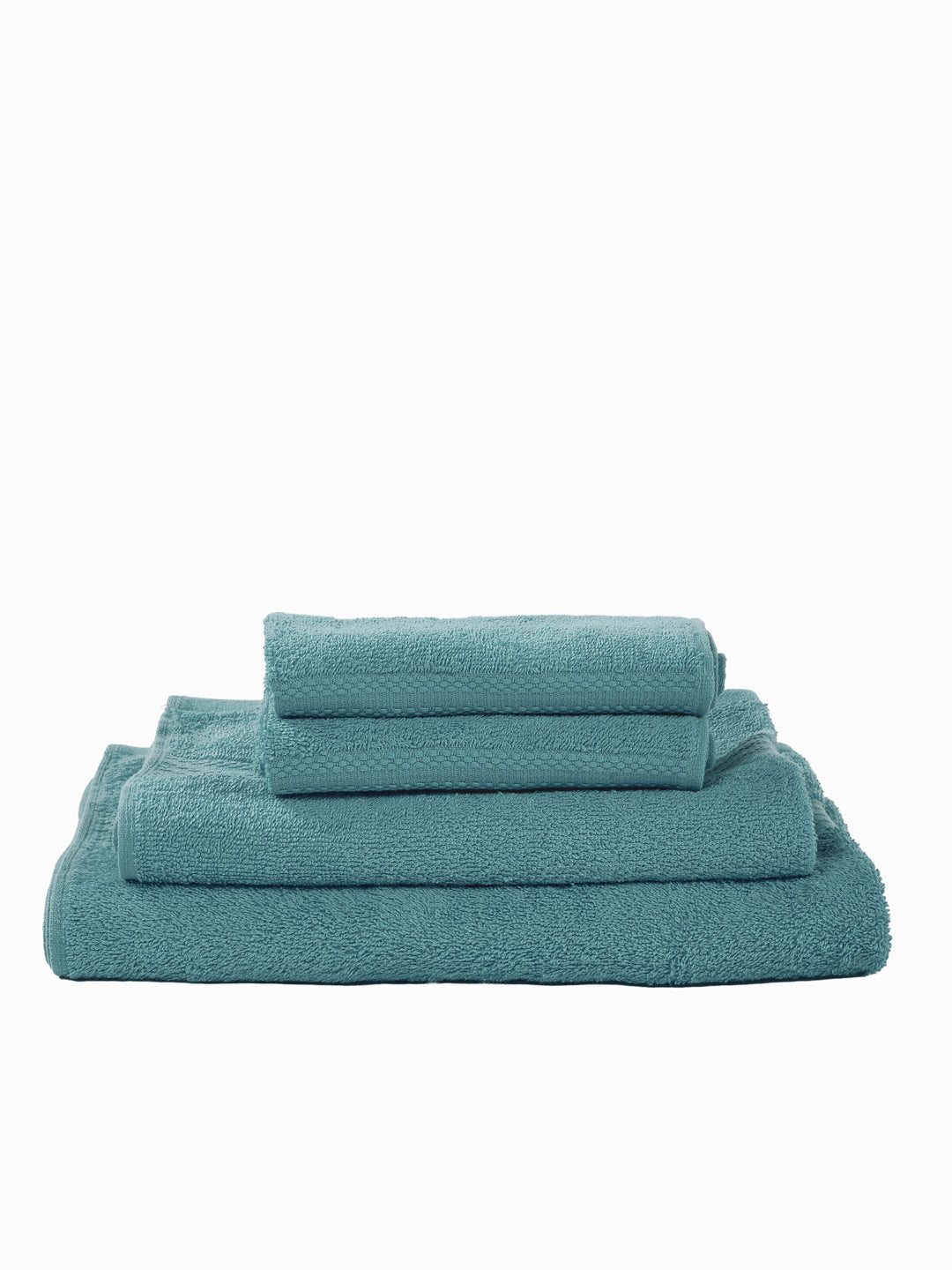 Blue 100% Cotton Solid 380 GSM Bath Towel Jazz 4 Pc Set Gifting Box Pack