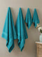 Blue 100% Cotton Solid 380 GSM Bath Towel Jazz 4 Pc Set Gifting Box Pack