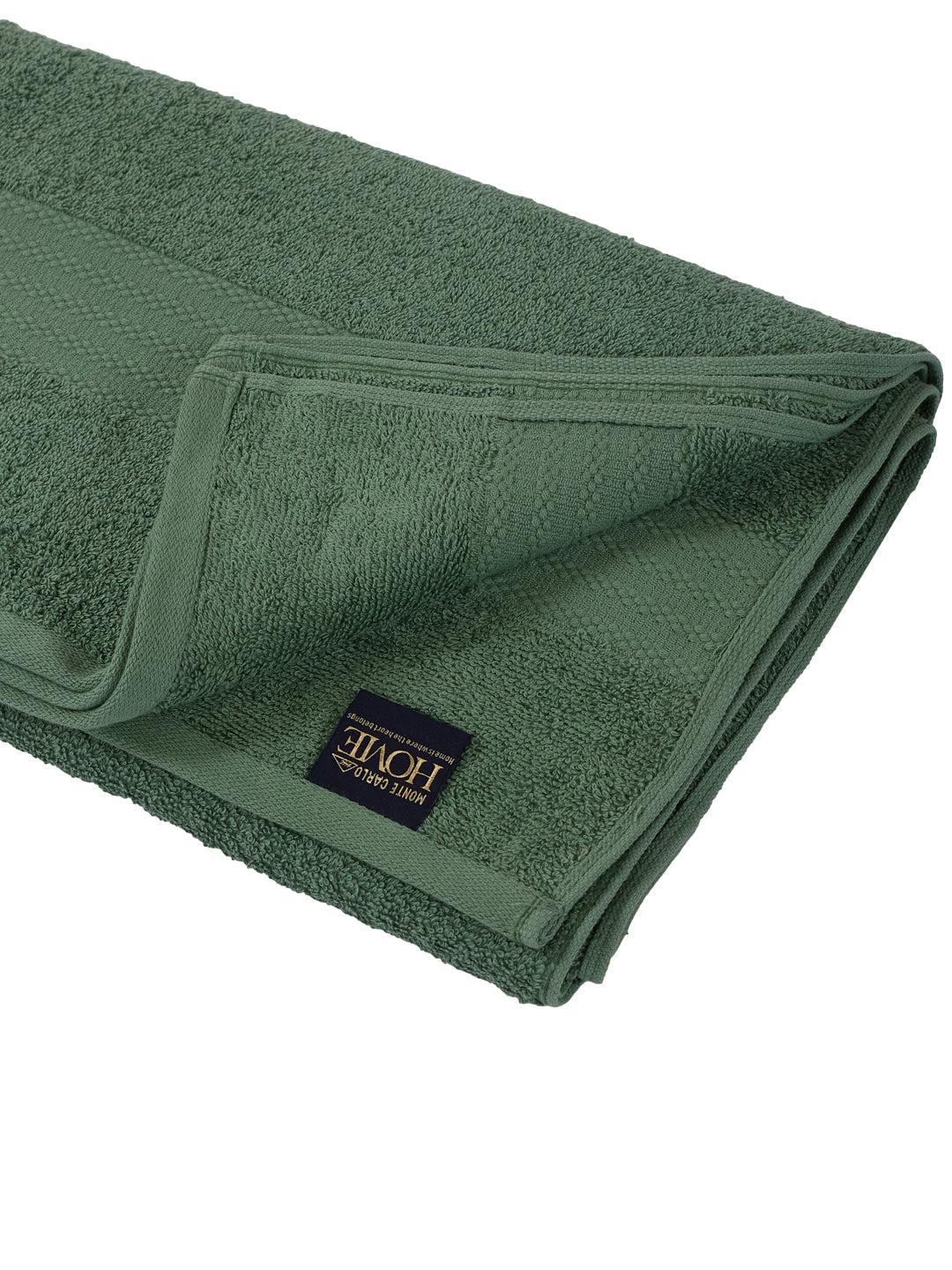 Elm Green 100% Cotton Solid 380 GSM Bath Towel Jazz 4 Pc Set Gifting Box Pack