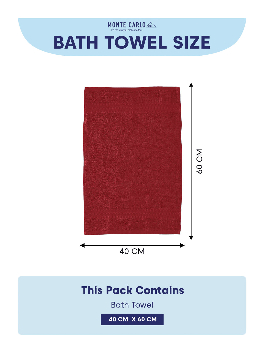 Red 100% Cotton Solid 380 GSM Bath Towel Jazz 4 Pc Set Gifting Box Pack