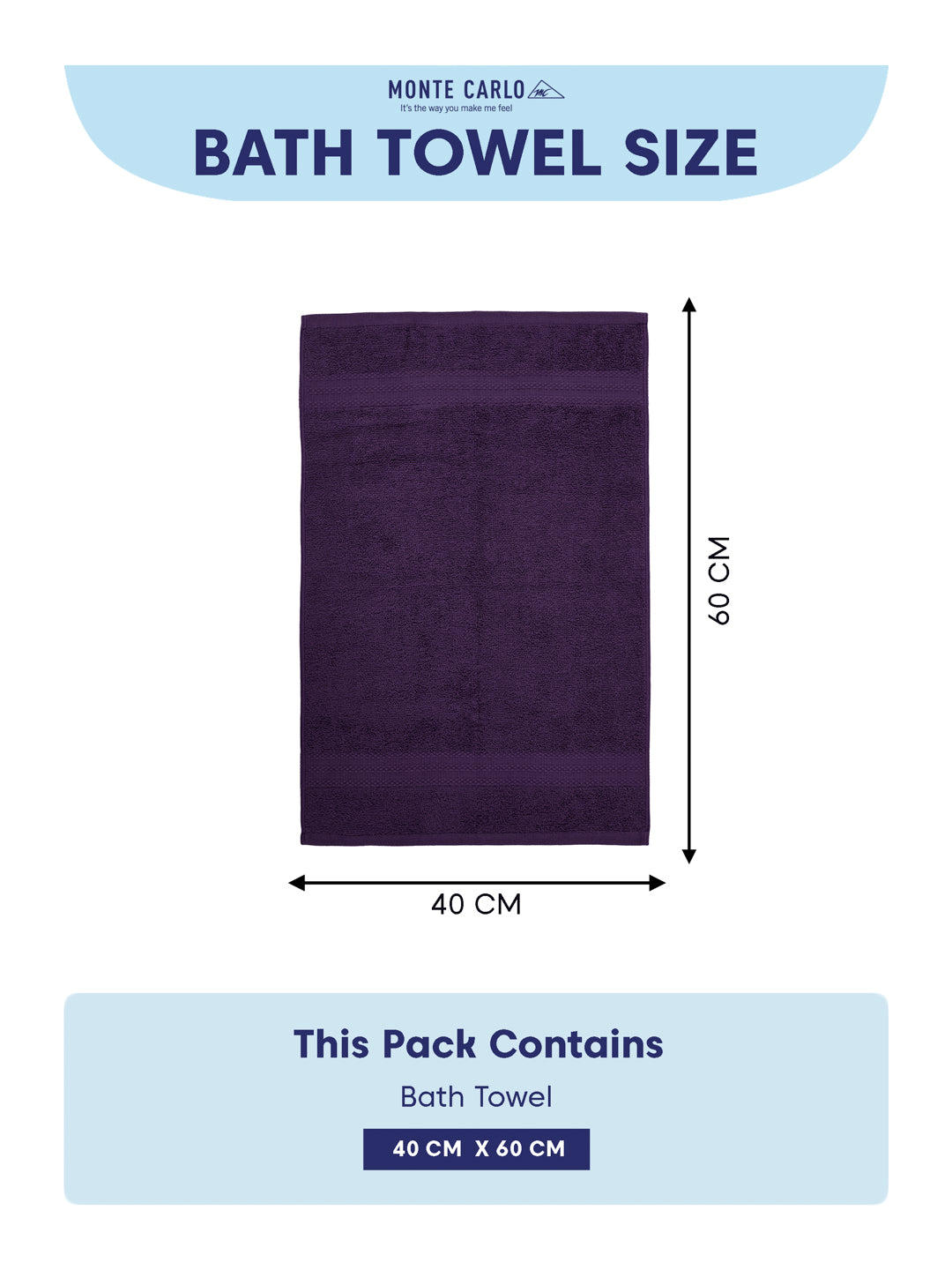 Purple 100% Cotton Solid 380 GSM Bath Towel Jazz 4 Pc Set Gifting Box Pack