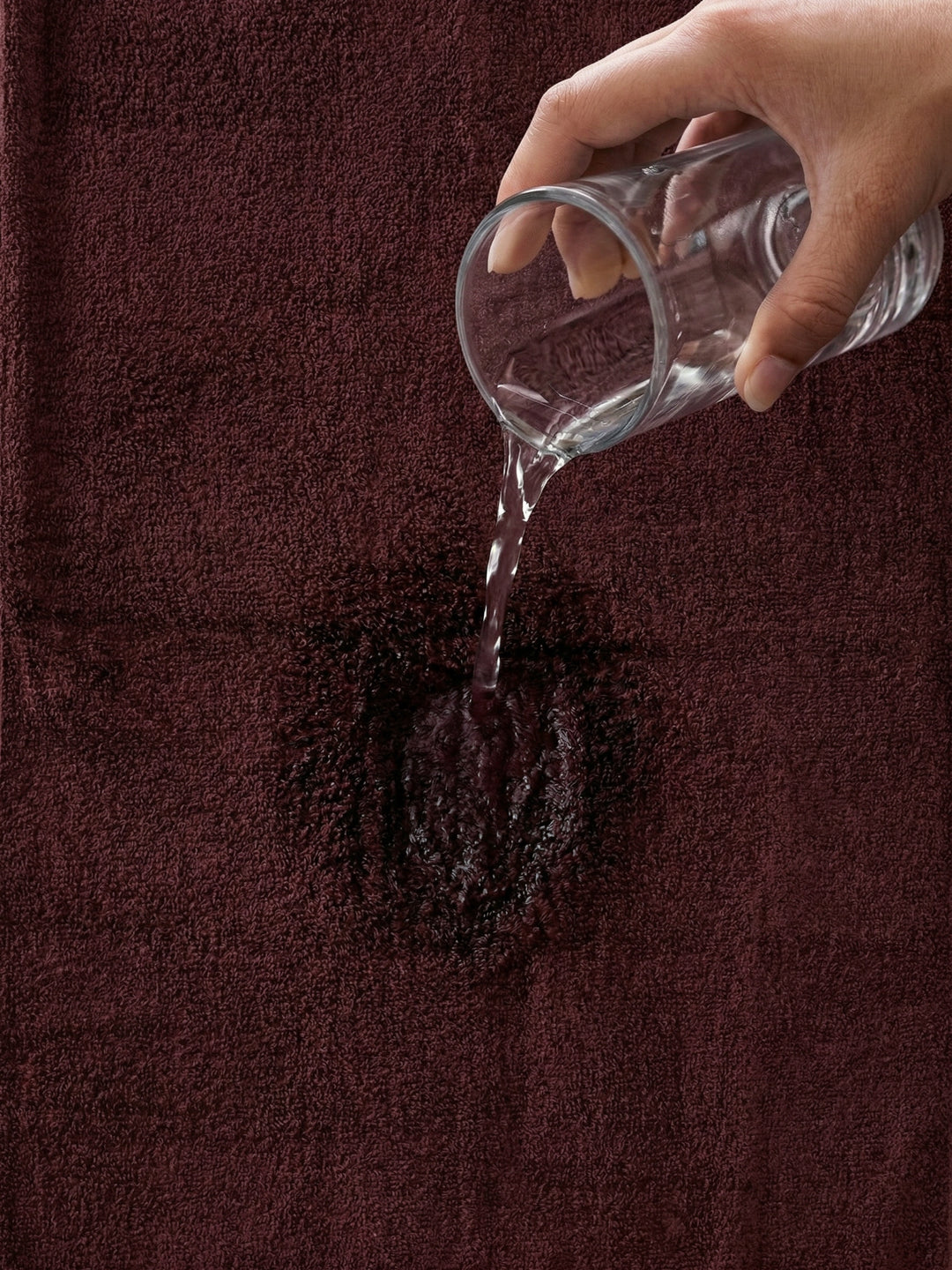 Essential Maroon 100% Cotton Solid 380 GSM Bath Towel Jazz Small 1 Pc Pvc Pack