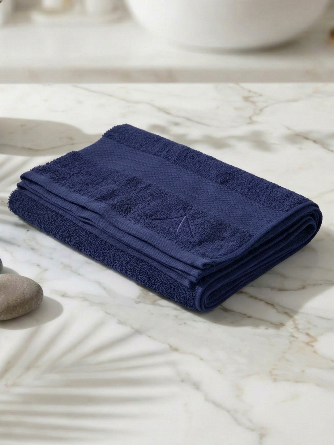 Essential Insignia Blue 100% Cotton Solid 380 GSM Bath Towel Jazz Small 1 Pc Pvc Pack