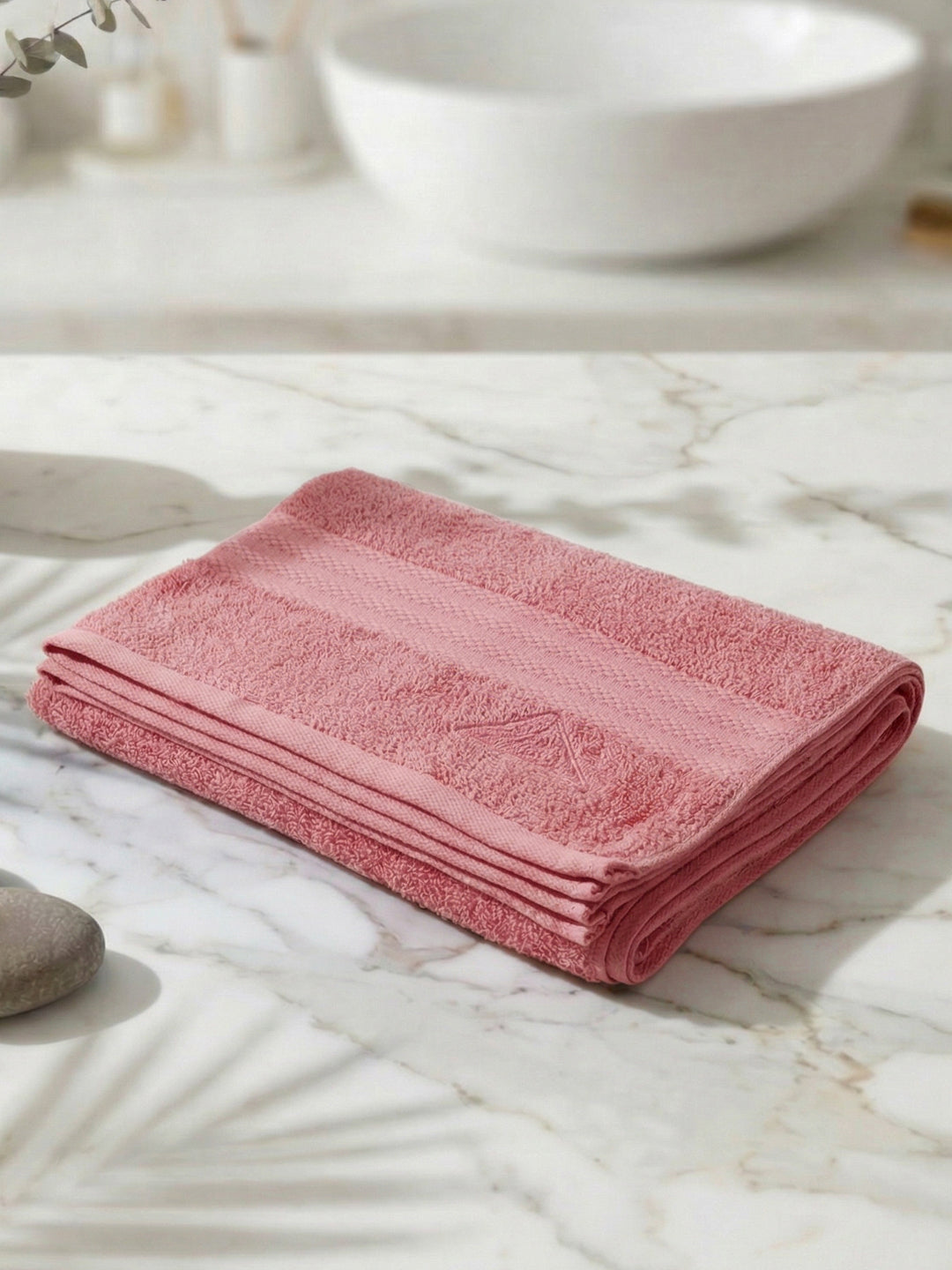 Essential Quartz Pink 100% Cotton Solid 380 GSM Bath Towel Jazz Small 1 Pc Pvc Pack